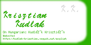 krisztian kudlak business card